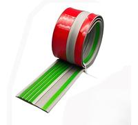 Cinta protectora de borde de escalera de vinilo de caucho que brilla en la oscuridad, autoadhesiva, for interiores y exteriores, for escalones de escalera(Green,55in/1.4m)