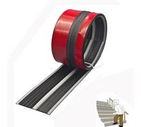 Cinta protectora de borde de escalera de vinilo de caucho que brilla en la oscuridad, autoadhesiva, for interiores y exteriores, for escalones de escalera(Schwarz,150in/3.81m)