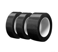 Cinta protectora de fibra de carbono para umbral de puerta de automóvil, paquete de 3, 3 cm x 3 m, calcomanía de vinilo negro para molduras interiores de automóviles, resistente a los arañazos