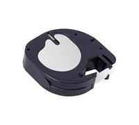 Cinta q-connect 12mm x 4mt negro-blanco perla para maquina letratag - KF18835