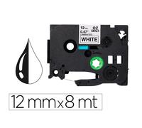 Cinta Q-Connect Tze-231 Blanco-Negro 12Mm Longitud 8 Mt