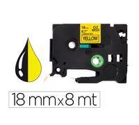 Cinta Q-Connect Tze-641 Amarillo-Negro 18Mm Longitud 8 Mt