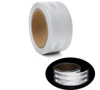 Cinta Reflectante Adhesiva,10m*5cmCinta Adhesiva Reflectante,Cinta Autoadhesiva Reflectante de Precaución,Pegatinas Reflectantes,Cinta Impermeable para Vehículos,Coches,Exteriores (Diamante blanco)