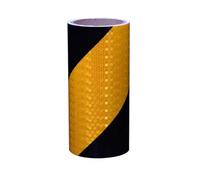 Cinta Reflectante Adhesiva Amarilla y Negra, Pegatinas Reflectantes Autoadhesiva, Cinta Señalización Advertencia Seguridad Alta Visibilidad Impermeable, para Vehículos, Coches,20cm x 3meters