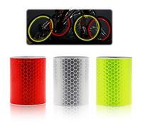 Cinta Reflectante Autoadhesiva, 3 Rollos/5 m × 2,5 cm Adhesivos Reflectantes Recortables, Cinta Adhesiva de Alta Reflexión, Cinta Reflectante para Seguridad Vial