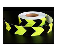 Cinta reflectante, cinta de advertencia de flecha reflectante, resistente al agua, alta reflectancia, color brillante (50 mm x 1 m, 5 unidades