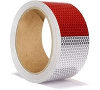 Cinta reflectante de seguridad de 30 pies x 2 pulgadas, color rojo y blanco para remolques de 2 pulgadas, reflector, advertencia de precaución, calcomanías de alta intensidad impermeables