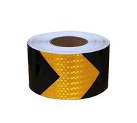 Cinta reflectante para exterior impermeable. Cinta Reflectante Flechas de Advertencia Adhesivo Alta Intensidad 10 cm x 50 metros for Remolques Camiones Autos Barcos Señales(Yellow Black)