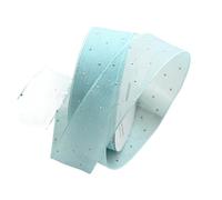 Cinta Regalo 20 yardas/rollo 4CM diamantes de imitación hilo arrugado cintas de seda caja de pastel de flores Material de embalaje arco DIY(Blue green)