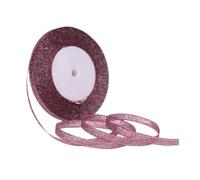 Cinta Regalo Cinta de satén de seda con purpurina dorada y plateada, 100 yardas, 6mm, decoración for fiesta, hogar, boda, envoltura de Navidad, Halloween, Material DIY(Dark Red Silver)