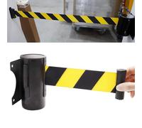 Cinta retráctil Ber Tape de 5 m para montar en la pared, crea una zona segura instantánea para control de multitudes y cinturón de advertencia de seguridad para eventos y obras de construcción