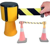 Cinta retráctil de cono amarillo para barrera de montaje de peatones, versátil 2/3/5 m de longitud para un control eficaz de multitudes