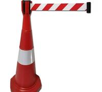 Cinta retráctil for conos de tráfico: cinturón de aislamiento telescópico for un control de tráfico eficaz y(Red,3meters)