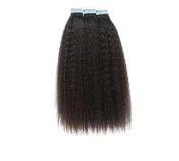 Cinta rizada recta en extensiones, negro natural en cabello humano de extensión de pelos for mujeres(20inch 45-50g,3 packs)