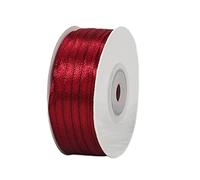 Cinta roja vino de 3 mm para envolver regalos, cinta de satén de 91 m, cinta de pelo rojo clarete para mujer, cinta de globo, cinta gruesa para manualidades, coche de boda, decoración de pasteles
