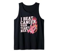 Cinta Rosa con Texto en inglés I Beat Cancer Your Team's Next Football Camiseta sin Mangas