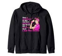 Cinta rosa con texto en inglés "I'm The Storm Strong Women Breast Cancer Warrior" Sudadera con Capucha
