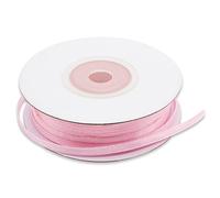 Cinta rosa de doble satén de 3 mm, cinta de bobina satinada para regalos de boda, bautizo, comunión, confirmación, ceremonia de Navidad, rollo de 50 metros