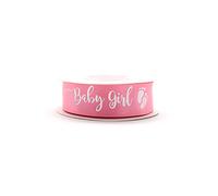 Cinta rosa decorativa de raso - Ancho 19 mm - Ideal para recién nacidos, baby showers y cumpleaños (Baby Girl)