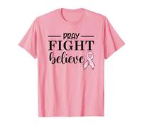 Cinta rosa para concienciar sobre el cáncer de mama, reza, lucha, creer Camiseta