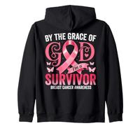 Cinta Rosa para concientización del Mes del cáncer de Mama Soy un sobreviviente Sudadera con Capucha