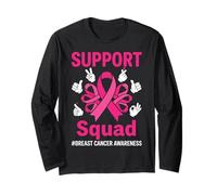 Cinta Rosa para concientización sobre el cáncer de Mama de Support Squad Manga Larga
