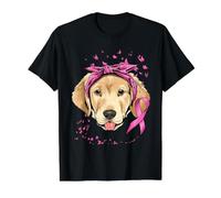 Cinta Rosa para Perros Labrador Retriever para concientización sobre el cáncer de Mama Camiseta gráfica económica, Hombre, Negro, XL