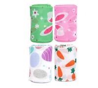 Cinta roscada de Pascua - de tela con estampado de huevos de conejito, rollo para manualidades con borde con alambre | 4 Uds. De Material decorativo colorido, forma Flexible, textura suave, sop