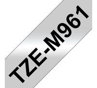 Cinta rotuladora 36 mm plata adhesiva resistente para rotuladoras con logotipo TZ y TZe, 8 metros
