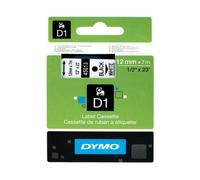 Cinta Rotuladora Adhesiva de Poliéster Dymo D1 45021/ para Label Manager/ 12mm x 7m/ Blanca-Negra