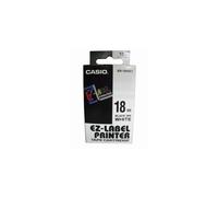 Cinta rotuladora Casio XR-18WE 8 m x 18 mm negro sobre blanco