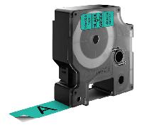 CINTA ROTULADORA D1 19MMX7M NEGRO/VERDE DYMO S0720890