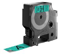 Cinta negra sobre verde (7 mts/19 cm) - DYMO