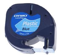 CINTA ROTULADORA LETRATAG 12MMX4M NEGRO/AZUL DYMO S0721650