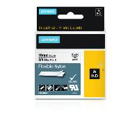 CINTA DYMO RHINO NYLON FLEXIBLE BLANCO -NEGRO 19MMX 3,5 MT TAPE LABEL