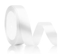Cinta Satin Blanca De Raso 20mmx22m - Decorativa Para Regalo, Lazos Y Manualidades - Tela Rosa Saten
