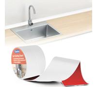 Cinta Selladora Autoadhésiva De Pvc - 5 m enrollable, fácil de montar sin taladrar, perfecto para encimeras de cocina, baño, salón, blanco, negro, duradero