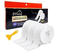 Cinta Selladora Impermeable 3 ROLLOS Cinta Selladora Baño, Cinta Adhesiva Impermeable, Cinta Impermeable Autoadhesiva Baño y Cocina, Rodapies Autoadhesivo, Rodapie PVC 3.8cmx3.2M ZYVOQ