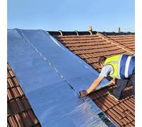 Cinta Selladora Impermeable Autoadhesiva, Tela Asfaltica Autoadhesiva para Reparación de Tejado, Cinta de Reparación Bituminosa de Aluminio para Terraza Techos Goteras Grietas(10x1000 cm/0.33x33 ft)