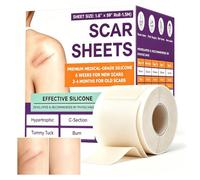 Cinta silicona para cicatrices rollo 4x150cm, Parche para cicatrices cortable para cicatrices antiguas y nuevas que alisa y mejora la textura cutánea de la piel Cinta silicona cicatriz rollo