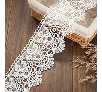 Cinta tejida de encaje de 15 yardas de ancho de banda blanca y adornos hechos a mano, decoración de boda, cinta de regalo para costura, color negro