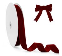 Cinta Terciopelo Rojo,20mm X 25yard Red Velvet,Cinta De Raso,Cinta Terciopelo,Cinta Roja Terciopelo,Lazo De Terciopelo,Cinta Terciopelo Navidad,Cinta Terciopelo Rojo Oscuro,Bow Gift Wrap Fabrics