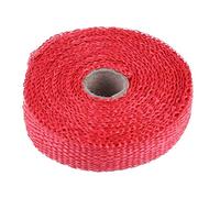 Cinta térmica de escape cinta aislante para coche de 5 m cinta térmica de escape con 4 bridas de acero inoxidable (Rojo)
