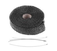 Cinta térmica de escape cinta aislante para coche de 5 m cinta térmica de escape con 4 bridas de acero inoxidable (negro)