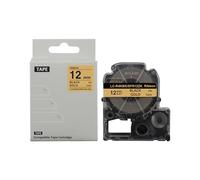 Cinta textil dorada de 12 mm para decoración de bodas, fichas de cumpleaños y aplicaciones de etiquetadoras personalizadas, cinta adhesiva no adhesiva para fabricantes de etiquetas