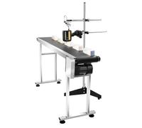 Cinta transportadora automática con velocidad ajustable e impresora de inyección de tinta inteligente, soporta importación de gráficos de disco U, velocidad de transporte: 30 m/min