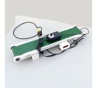 Cinta transportadora de escritorio, 10 x 100 cm, mini línea de producción con velocidad ajustable de 1,8 a 7,6 cm/s y contador fotoeléctrico para procesamiento de alimentos y embalaje de productos