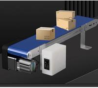 Cinta transportadora eléctrica compacta para uso en escritorio, velocidad ajustable 1350-3000 RPM, control de tensión, ideal para laboratorios científicos y líneas de producción, manejo eficiente de