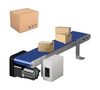 Cinta transportadora eléctrica para zonas de carga, velocidad del motor transportador de mesa compacta: 1350-3000 rpm, 90 mm de ancho y 800 mm de longitud, ideal para aplicaciones en la industria