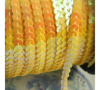 Cinta trenzada con lentejuelas, Cinta de lentejuelas 6mm, cinta encaje redondas planas, adornos costura for manualidades, Multicolor, 1-90m(Yellow,90M)